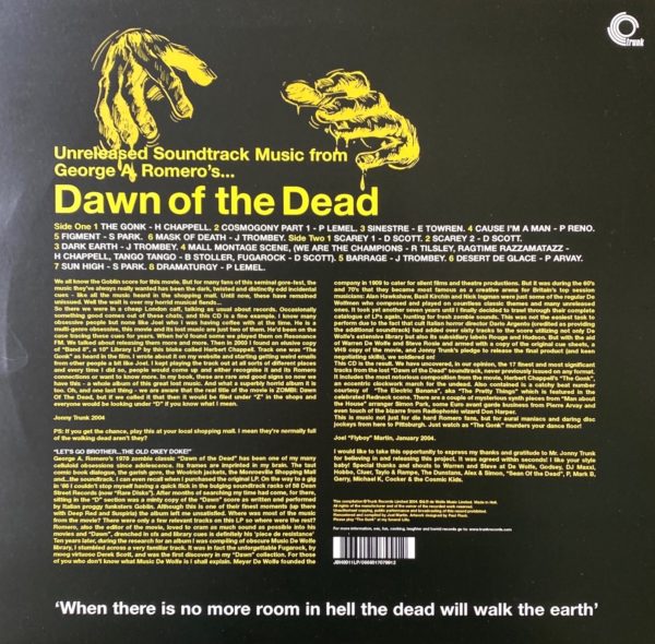 Unreleased Soundtrack Music From George A. Romero's Dawn Of The Dead by Various Artists
