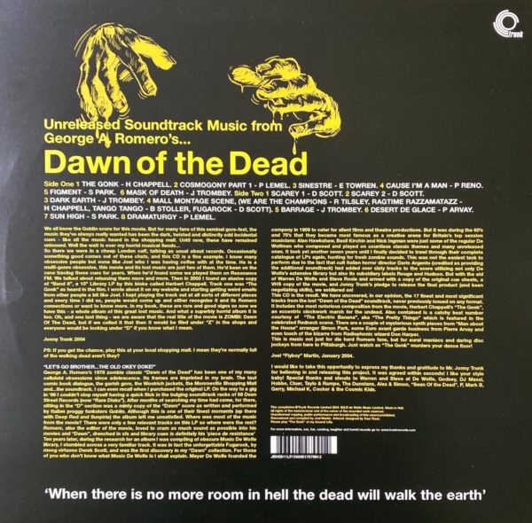 Unreleased Soundtrack Music From George A. Romero's Dawn Of The Dead